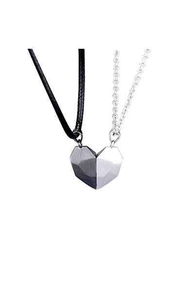 OEM Set 2 lantisoare magnetice cu pandantiv in forma de inima