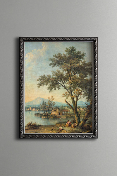 epiqart River Landscape - Vintage Patterned Frame