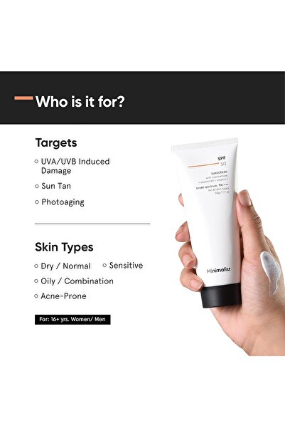 Minimalist Sunscreen SPF 50 PA++++ | Lightweight with Niacinamide | No White Cast | Broad Spectrum F