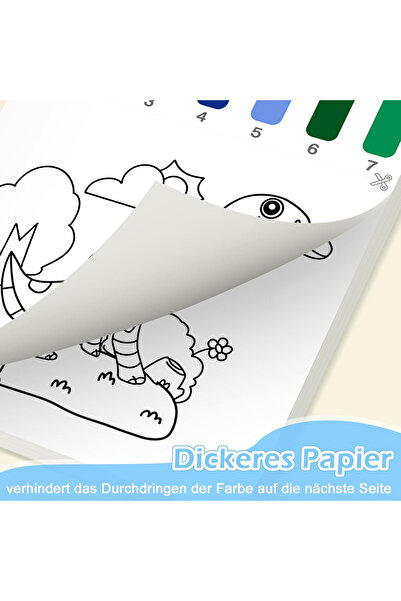 OEM Water-based coloring book, 26 pages, watercolors and 3 brushes-DINOS