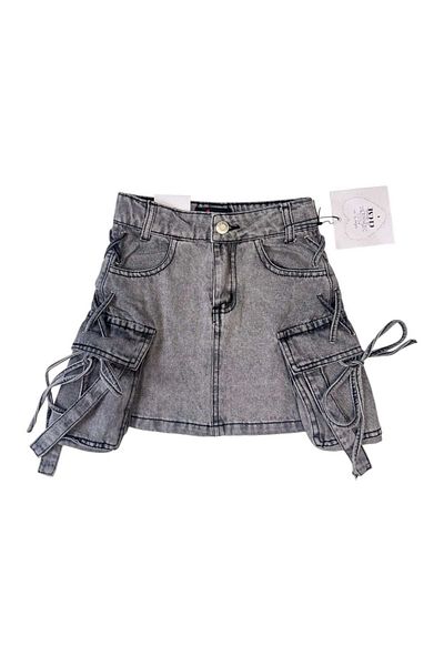 KidsMagazin Grey denim skirt with pockets