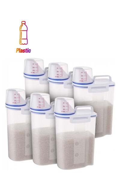 Margoun حاوية تخزين محكمة الإغلاق للأرز والفاصوليا والحبوب، مكونة من 6 قطع مع...