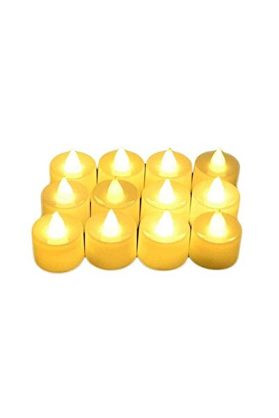 Generic 12-Piece LED Flameless Tea Light Candle Set Gold 25 x 17cm
