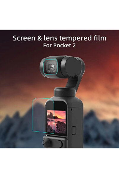 outfire DJI Osmo Pocket 2- için Lens ve Ekran Koruyucu Temperli Cam Koruyucu