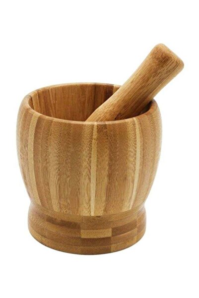 Generic Wooden Mortar And Pestle Bowl Multicolour 10x9x9cm