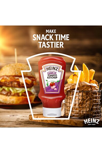 Heinz Garlic Tomato Ketchup 460 g Bottle Flavored Ketchup with Garlic for Savory Meals Description: