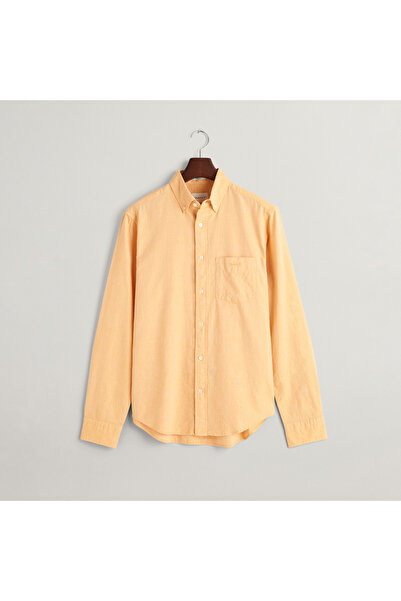 Gant Erkek Sarı Regular Fit Düğmeli Yaka Oxford Gömlek