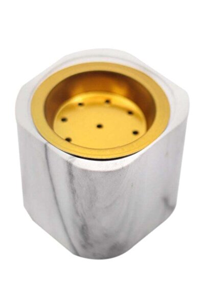 Generic Ceramic Incense Burner White/Grey/Gold 8cm