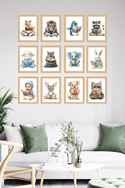 woodsia Set de pictură din lemn MDF cu aspect cadru 12 piese SET1026