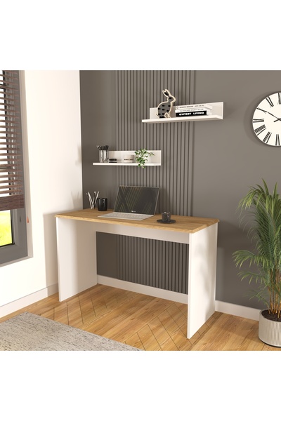 Cool Home Olven Çalışma & Ofis Masası 120 cm Beyaz-Meşe