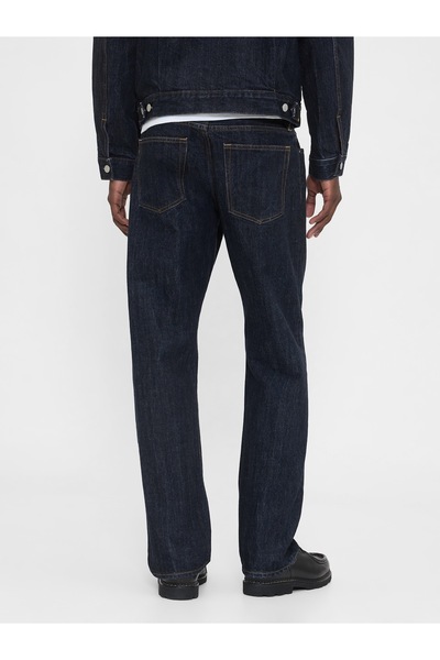 GAP Erkek Koyu Mavi Relaxed Straight Jean Pantolon