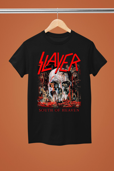 MAGORS SLAYER THE ROCK BAND ПРИНТОВАНА ПАМУКОВА КЪСА РЪКАВ РЕГУЛЯРНА КОЛИБРАЦ...