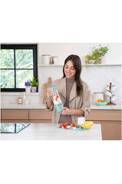 Nutribullet Blender portabil NBP003LBL, cană de 475 ml, USB-C, turcoaz