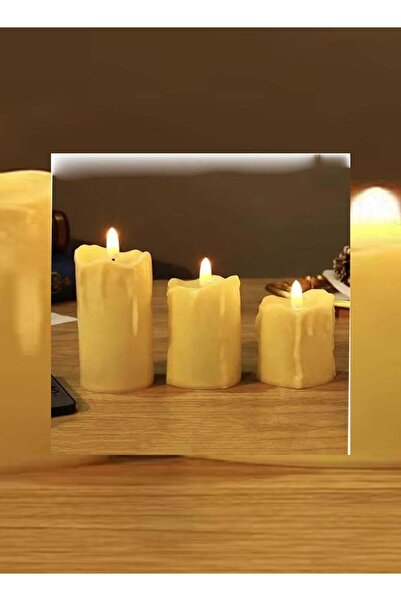 Generic 3 شموع بلاستيكية بدون لهب LED مع بطاريات حمراء