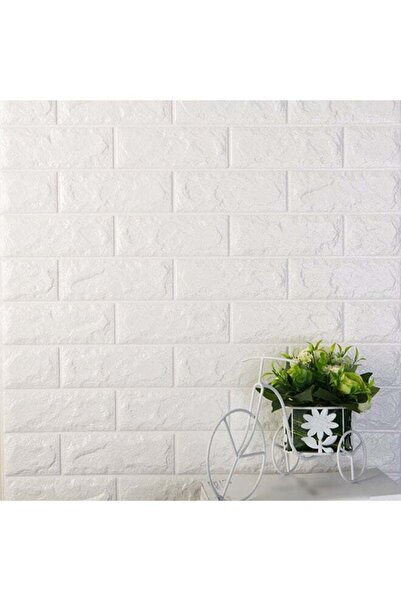 Generic 3D Foam Brick Pattern Wall Sticker White 60x15centimeter