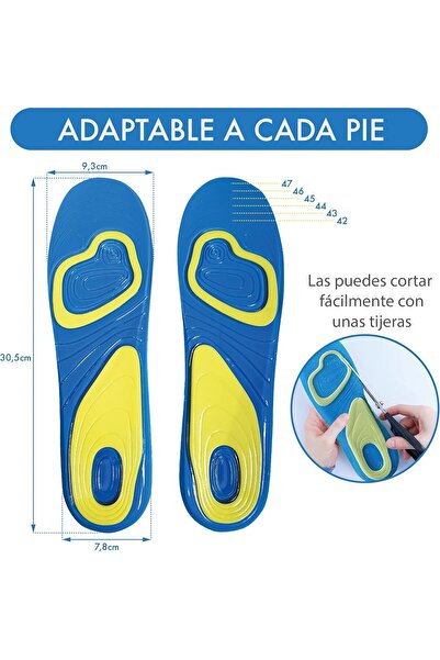 zola Set 2 branturi cu gel activ, marime 42-46, flexibile, silicon poliuretanic moale, albastre