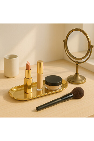 NEWTREND Züccaciye 3-Piece Large 23 cm Boat Oval Gold Stainless Steel Snack Bowl Appetizer Sauce Bowl Steel Plate