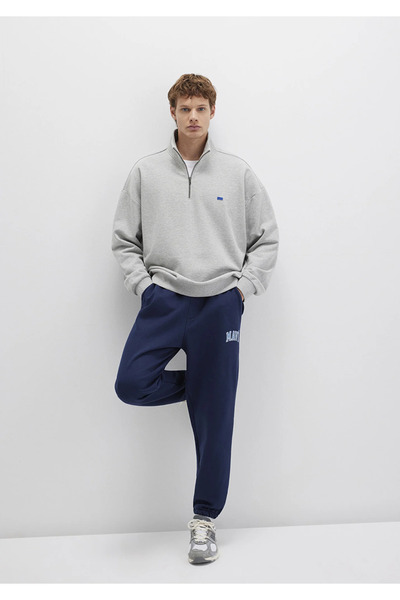 Mavi Logo Printed Navy Blue Sweatpants Loose / Regular Waist / Elastic Leg 0010207-70497