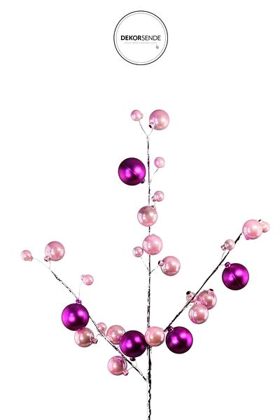 Dekorsende Christmas Ornament Ball Branch Pink Fuchsia 55 cm