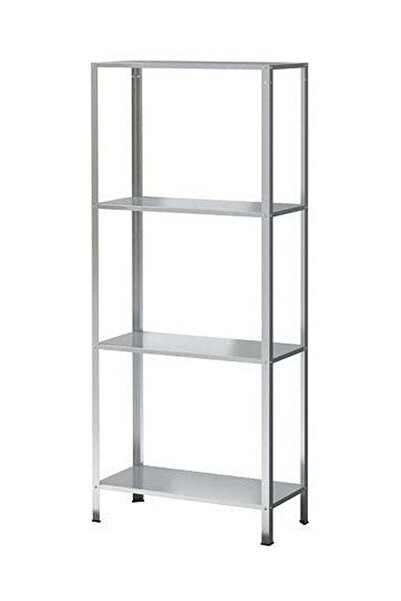 Generic رف تخزين فولاذي فضي ‎60x27x140 سم‏