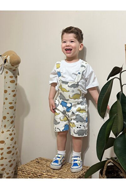 İpek Baby Salopet with Dinosaur Suspenders