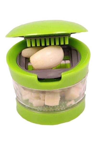 DRAMA HOME Plastic Garlic Chopper Transparent/Green