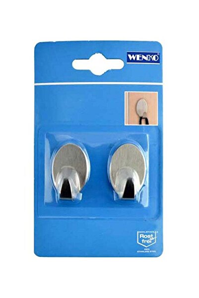 Wenko طقم خطاف ماكسي مكون من قطعتين فضي 2.4x4.2x2 سم