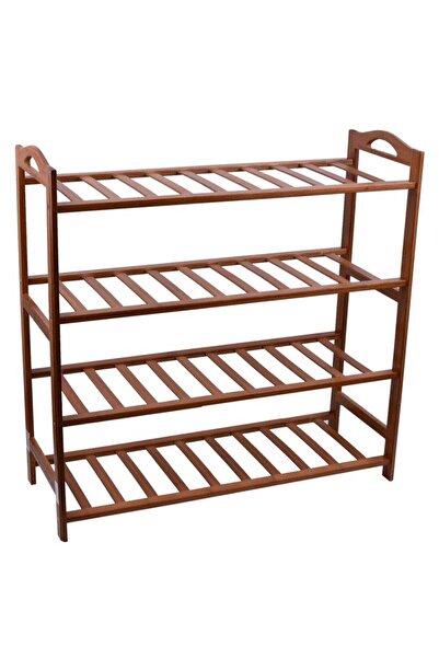 Generic 4-Shelf Shoe Organizer Rack Brown