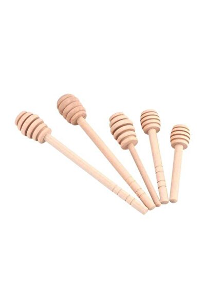 Generic أعواد خشبية لتغميس العسل، 5 قطع، لون بني، 15×2.4 سم