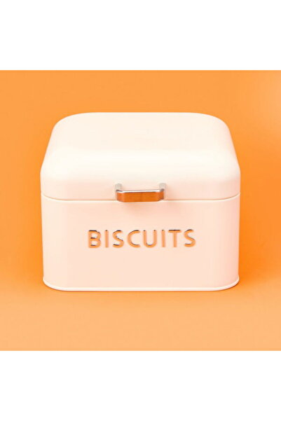 Sarkap Galvaniz Bisküvi Kutusu - Krem - 3,5 lt