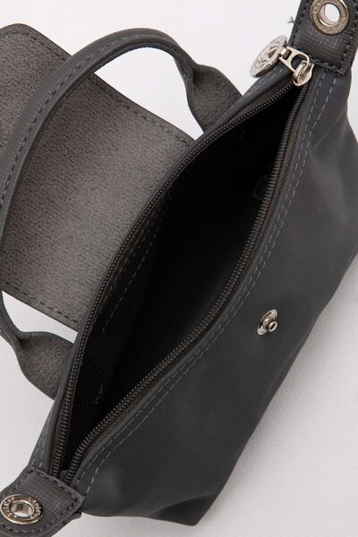 Levidor Gray Mini Size Leather Cover Detailed Handbag