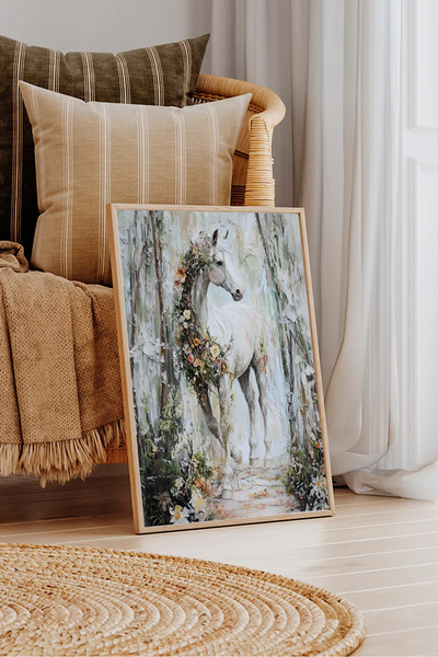 Dekorsiahome Tek Parça Ahşap Çerçeveli Oturma Odası Salon Mutfak Tablosu TK1508