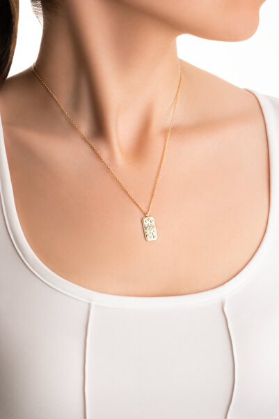 So CHIC... Şans Tılsımı 18 Ayar Sarı Altın Kaplama 44 Cm Gümüş Kolye