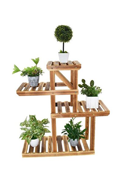 Yatai حامل عرض نباتات خشبي بني 98x83x25 سم