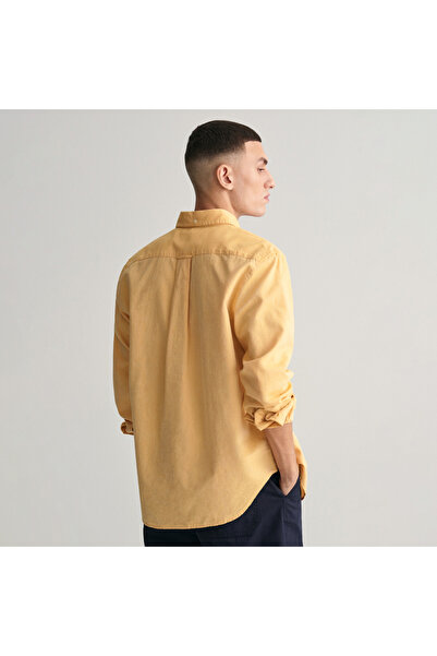 Gant Erkek Sarı Regular Fit Düğmeli Yaka Oxford Gömlek