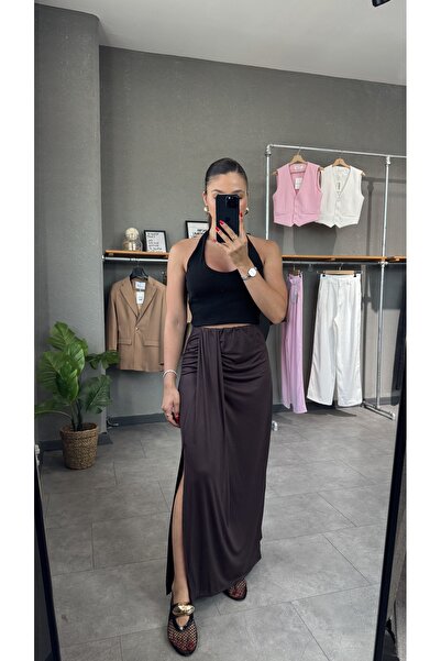 YOUR NAME Φούστα από ύφασμα άνοιγμα Modal με κορδόνι