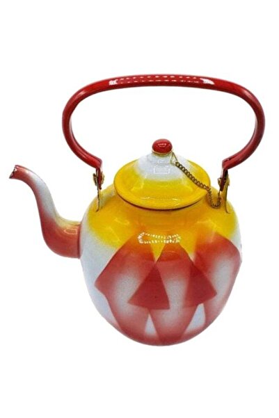 Generic Traditional Teapot White/Red/Yellow 14cm