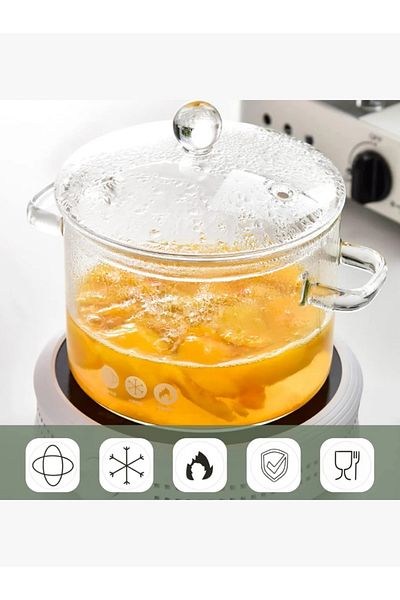 rexa Heat-resistant glass pot with glass lid - 1.5 liters - 2SS1-A05-007