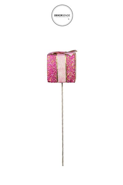 Dekorsende Christmas Ornament Stick Gift Box Fuchsia 40 cm