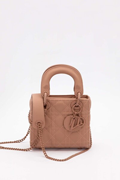 Levidor Geantă de mână mini roz cu accesorii cu lanț