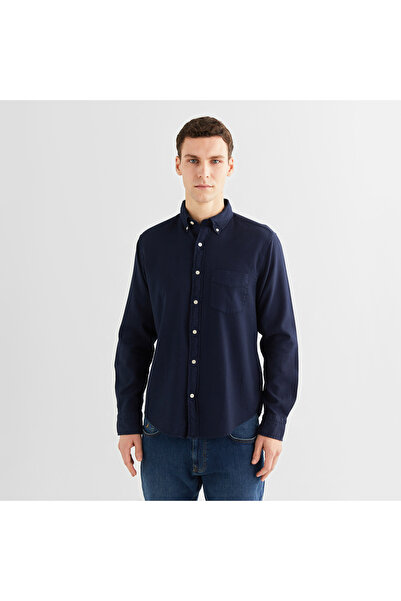 Gant Erkek Lacivert Regular Fit Düğmeli Yaka Gömlek