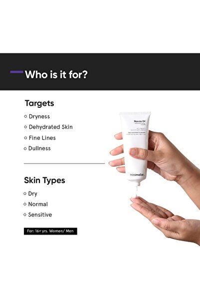 Minimalist Marula Oil 5% Face Moisturizer For Dry Skin With Hyaluronic Acid For Deep Nourishment & H