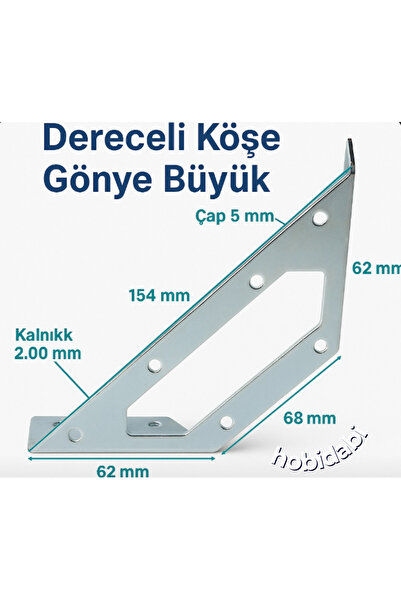 HOBİDABİ Mobilya Eşya Dolap Köşe Birleştirme Köşebent Sabitleyici Bağlantı Aparatı L Demir Gönye Metal 4 Adet