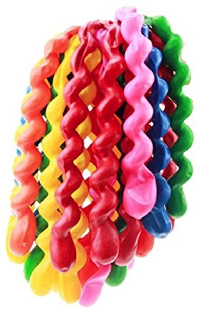 Generic مجموعة بالونات حلزونية مزخرفة من 100 قطعة بطول 150 سم