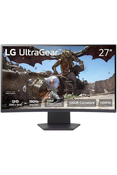 LG 27GS60QC-B Ultragear 27 inch QHD (2560x1440) 180Hz 1ms Curved Gaming Monitor
