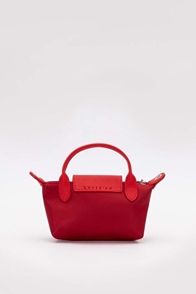 Levidor Red Mini Size Leather Cover Detailed Handbag
