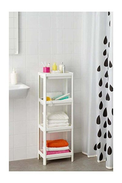 Generic Plastic Vesken Shelf Unit White 0.36x1x0.23meter