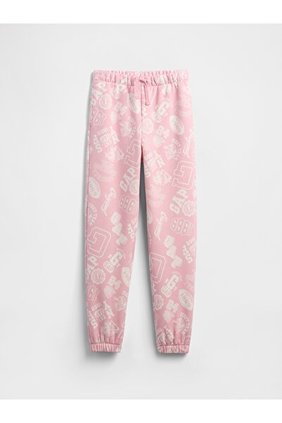 GAP Kız Çocuk Pembe Relaxed Logo Jogger Eşofman Altı