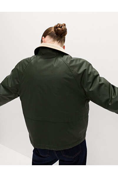 Marks & Spencer Pamuk Karışımlı Mumlu Kapitone Parka Ceket