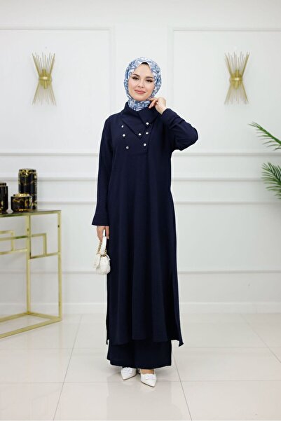 VALENS BOUTİQUE Деталізована туніка з застібкою на кнопках та штани, комплект на весну